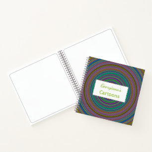 individuelle Name + mehrfarbige Kreise/Ringe Muste Notizbuch