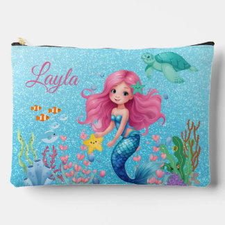 Individuelle Name Mermaid Makeup Bag Zubehörtasche