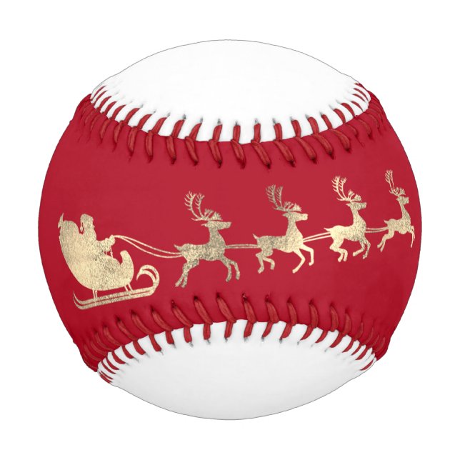 Individuelle Name Merry Christmas Santa Reindeer G Baseball (Vorderseite)