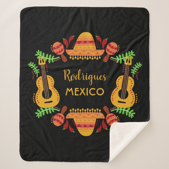 Individuelle Name MEXICO Illustration Werft Decken (Vorderseite)