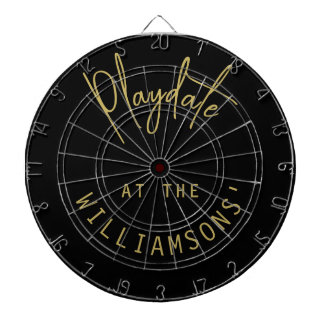 Individuelle Name Minimalistisch Black Gold Playda Dartscheibe