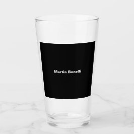 Individuelle Name Minimalistisch Modernes Schwarz- Glas