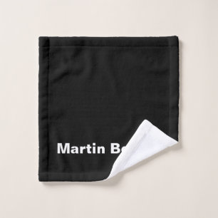 Individuelle Name Minimalistisch Modernes Schwarz- Waschlappen