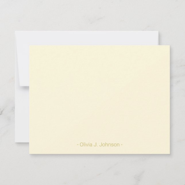 Individuelle Name Minimalistische Creme-Flachbilds Mitteilungskarte (Vorderseite)