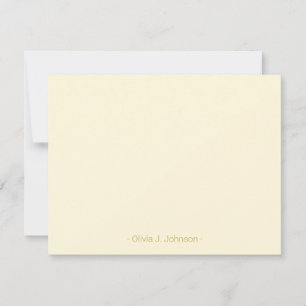 individuelle Name Minimalistische Creme-Flachbilds Mitteilungskarte