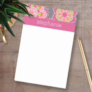 Individuelle Name mit farbenfrohen Frühlingsmuster Post-it Klebezettel