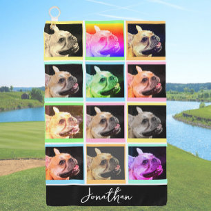 Individuelle Name mit farbenfrohen, modernen Portr Golfhandtuch