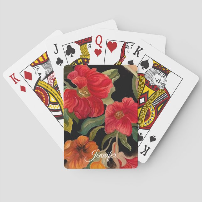 Individuelle Name mit farbigen Aquarellfarben Spielkarten (Rückseite)
