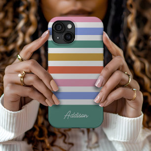 Individuelle Name mit farbigen Streifen Case-Mate iPhone Hülle