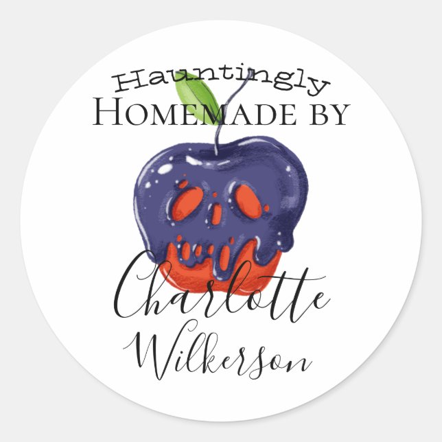 Individuelle Name mit Gift Apple hausgemachte Hall Runder Aufkleber (Vorderseite)