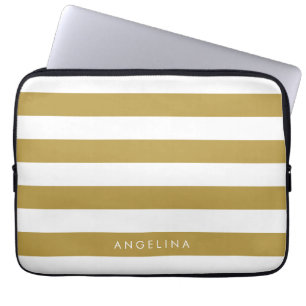 Individuelle Name mit goldfarbenem und weißem Must Laptopschutzhülle