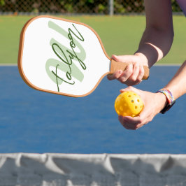 Individuelle Name mit grünem Monogramm Pickleball Schläger