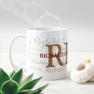 Individuelle Name mit Initialen personalisierter M Kaffeetasse