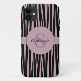 Individuelle Name Mit Monogramm Zebra streifen Case-Mate iPhone Hülle