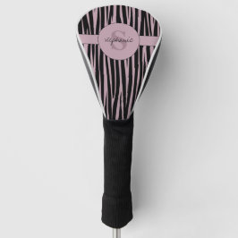Individuelle Name Mit Monogramm Zebra streifen Golf Headcover