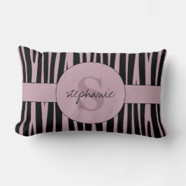 Individuelle Name Mit Monogramm Zebra streifen Lendenkissen