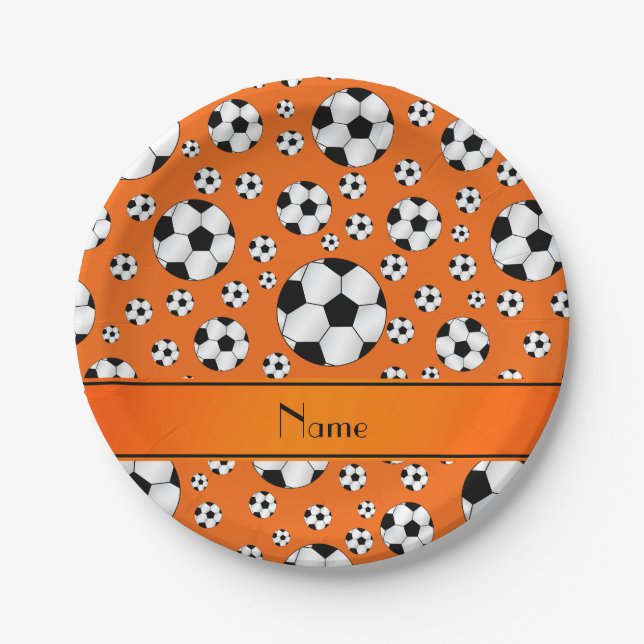Individuelle Name mit Orangenbällchen Pappteller (Vorderseite)