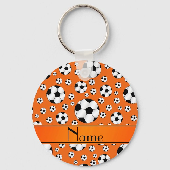 Individuelle Name mit Orangenbällchen Schlüsselanhänger (Vorderseite)