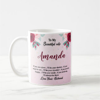 Individuelle Name mit Rote Rose-Meldung für Ehefra Kaffeetasse