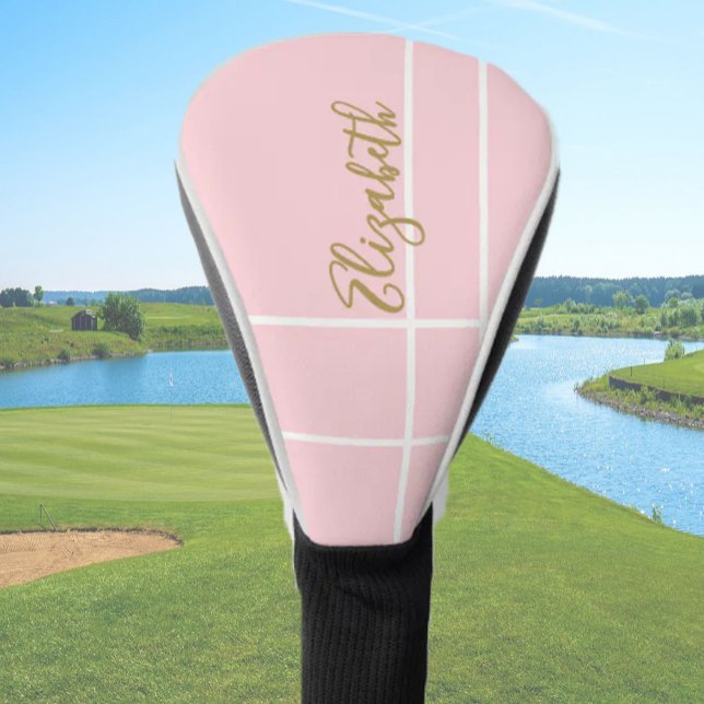 Individuelle Name mit schlichter, rosa Farbe Golf Headcover (Von Creator hochgeladen)