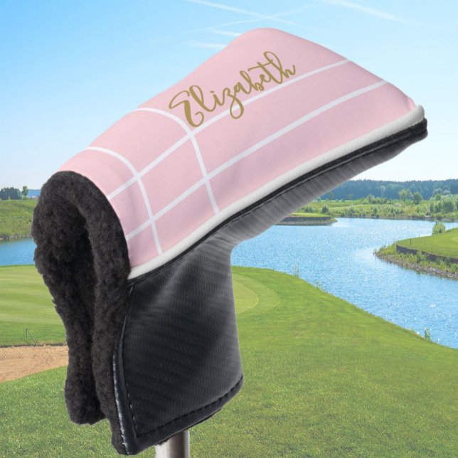 Individuelle Name mit schlichter, rosa Farbe Golf Headcover (Von Creator hochgeladen)