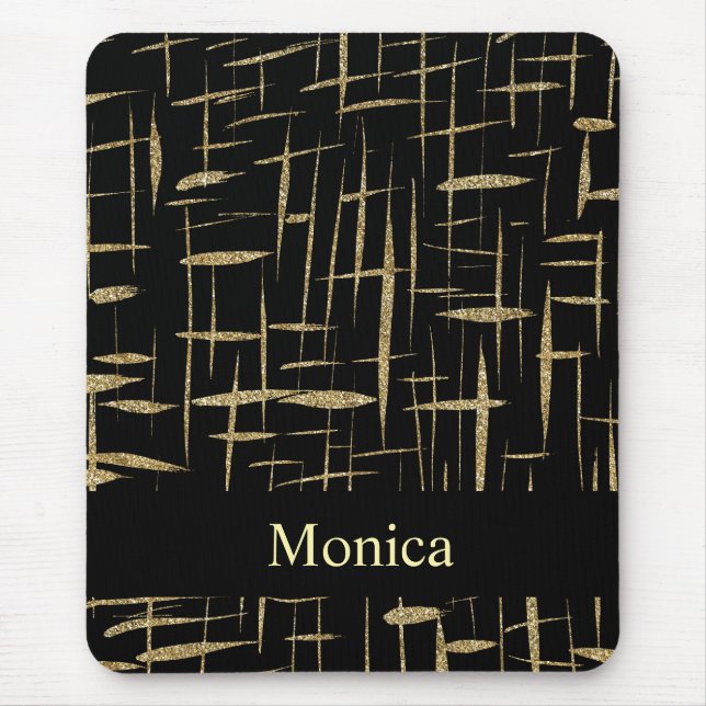individuelle Name mit schwarzem und goldfarbenem G Mousepad (Vorne)