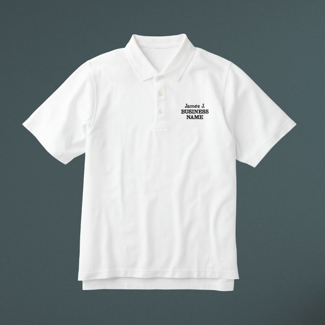 Individuelle Name Mitarbeiter Weiße Geschäftsleute (Custom Name Employee White Business Men Embroidered Polo Shirt
)