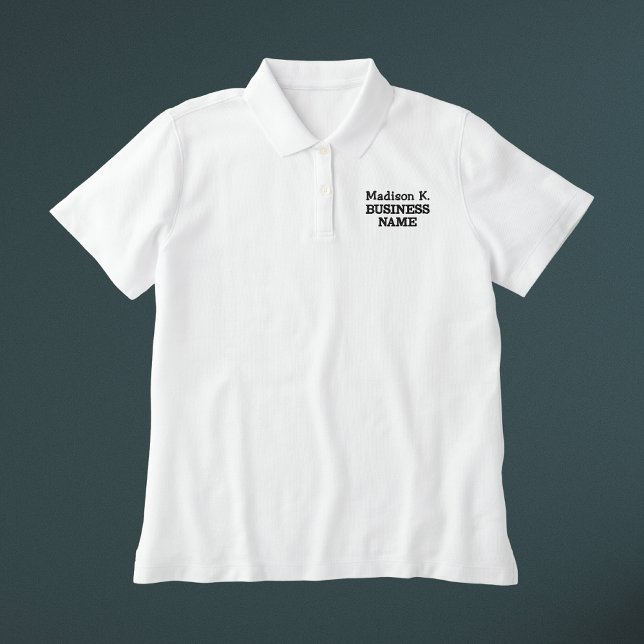 Individuelle Name Mitarbeiter Weißes Geschäft (Custom Name Employee White Business Embroidered Polo Shirt
)