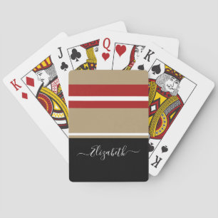 Individuelle Name Modern Bold Black Red Tan Stilvo Spielkarten