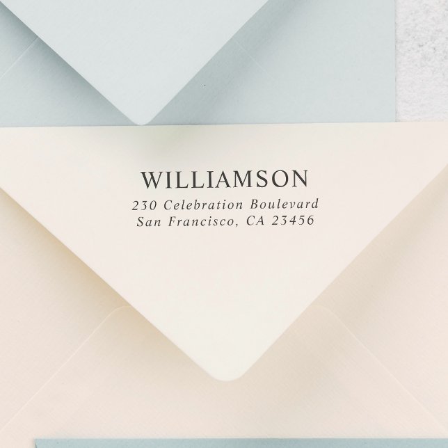 Individuelle Name Moderne Personalisierte Rücksend Permastempel (Stamp Mock-up)