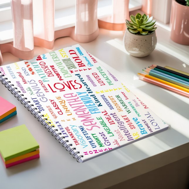 Individuelle Name Moderne Wortkunst ergänzen Ihre  Notizblock (Von Creator hochgeladen)