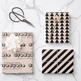 Individuelle Name Moderner Abschluss Geschenkpapier Set