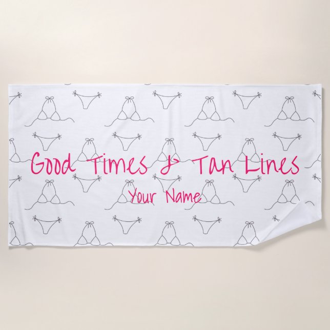 Individuelle Name Modernes Bikini Muster Sommer Strandtuch (Vorderseite)