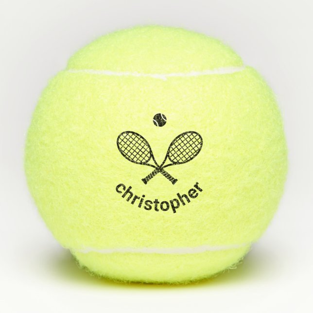 Individuelle Name Modernes Personalisiert Tennisbälle (Vorderseite)