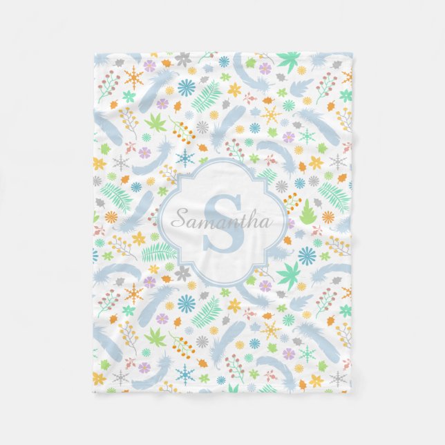 Individuelle Name/Monogram Baby Girl Fleece Blanke (Vorderseite)