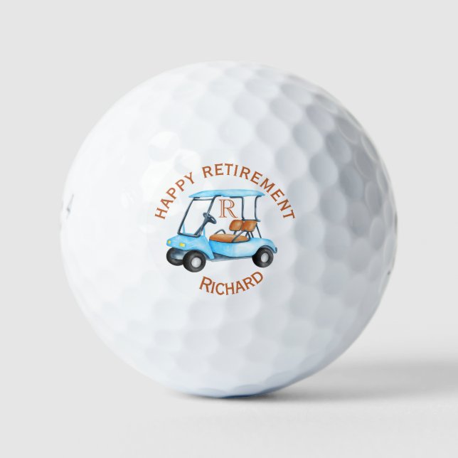 Individuelle Name Monogram Cart Golfball (Vorderseite)