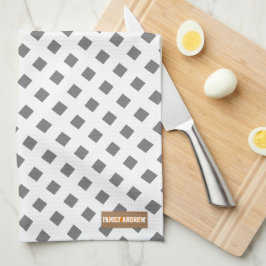 Individuelle Name Monogram Diamonds white gray sty Geschirrtuch