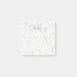 Individuelle Name Monogram Elegant Marmorgrau Post-it Klebezettel