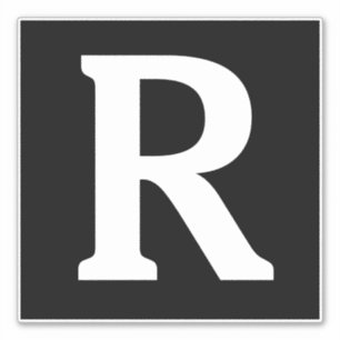 Individuelle Name Monogram Initials Schwarz-weiß Aufkleber