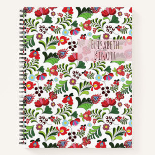 Individuelle Name Monogram Kalocsa Matyo Pattern T Notizbuch