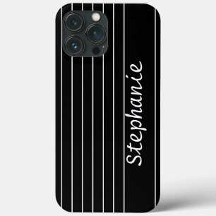 Individuelle Name Monogram Schwarz-weiß Stripes El Case-Mate iPhone Hülle