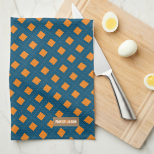 Individuelle Name Monogramm Diamanten marineborang Geschirrtuch