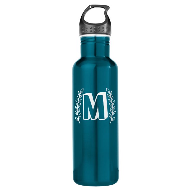 Individuelle Name Monogramm Flasche, Personalisier Edelstahlflasche (Vorderseite)