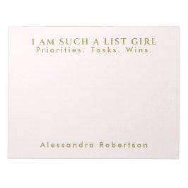 Individuelle Name Monogramm Pastell Pink Gold Mini Notizblock