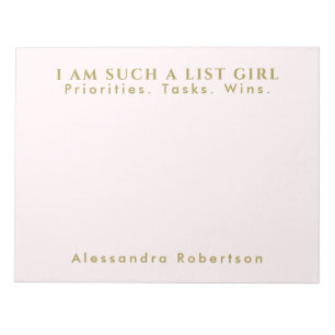 Individuelle Name Monogramm Pastell Pink Gold Mini Notizblock