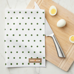 Individuelle Name Monogramm Polka dotiert weißer g Geschirrtuch