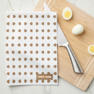 Individuelle Name Monogramm Polka Punkte weiß oran Geschirrtuch