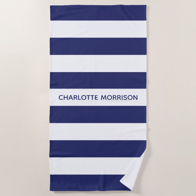 Individuelle Name Monogramm Strandtuch (Vorderseite)