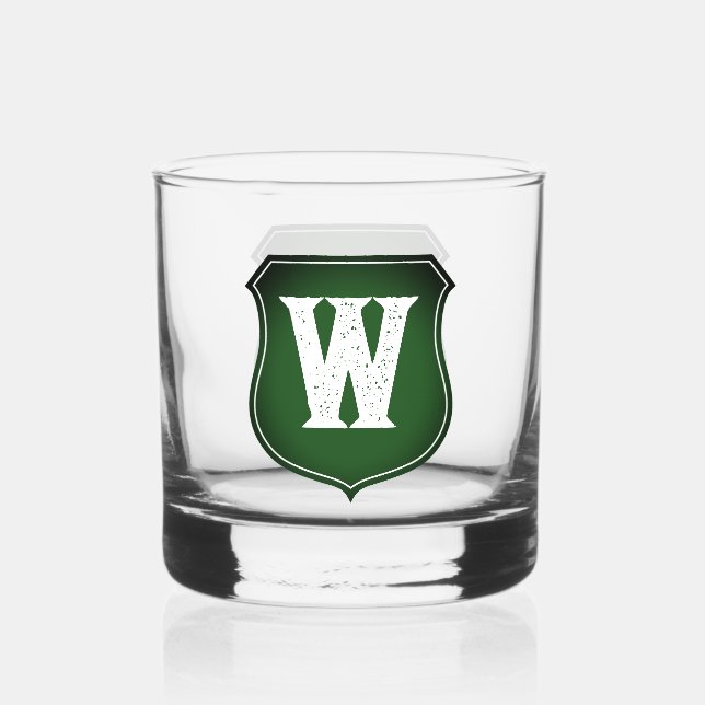 Individuelle Name-Monogramm-Whisky-Geschenk Whiskyglas (Vorderseite)