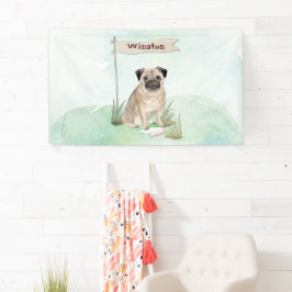 Individuelle Name Mops Haustier Banner